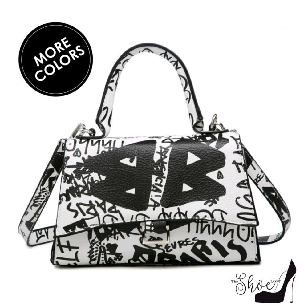BGraffiti White Crossbody Satchel VIDEO